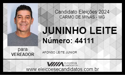 Candidato JUNINHO LEITE 2024 - CARMO DE MINAS - Eleições