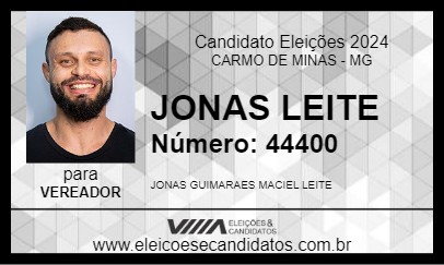 Candidato JONAS LEITE 2024 - CARMO DE MINAS - Eleições