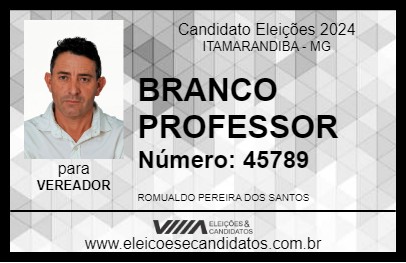 Candidato BRANCO PROFESSOR 2024 - ITAMARANDIBA - Eleições