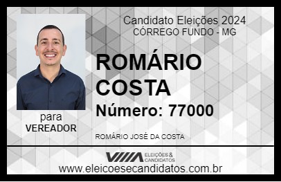 Candidato ROMÁRIO COSTA 2024 - CÓRREGO FUNDO - Eleições