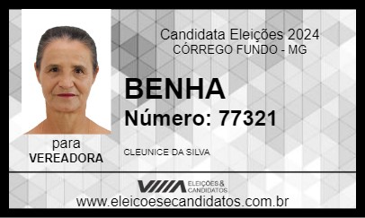 Candidato BENHA 2024 - CÓRREGO FUNDO - Eleições