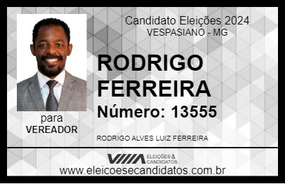 Candidato RODRIGO FERREIRA 2024 - VESPASIANO - Eleições