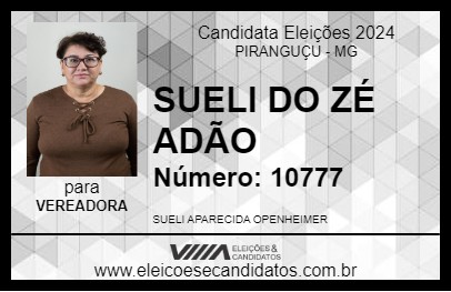 Candidato SUELI DO ZÉ ADÃO 2024 - PIRANGUÇU - Eleições