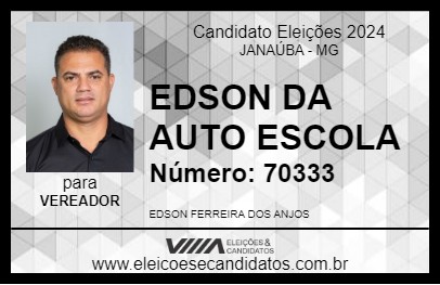 Candidato EDSON DA AUTO ESCOLA 2024 - JANAÚBA - Eleições