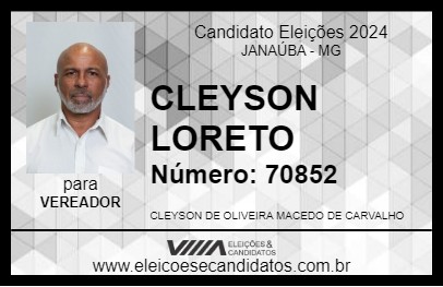 Candidato CLEYSON LORETO 2024 - JANAÚBA - Eleições