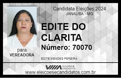 Candidato EDITE DO CLARITA 2024 - JANAÚBA - Eleições