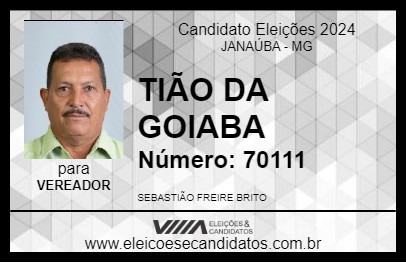 Candidato TIÃO DA GOIABA 2024 - JANAÚBA - Eleições