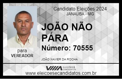 Candidato JOÃO NÃO PÁRA 2024 - JANAÚBA - Eleições