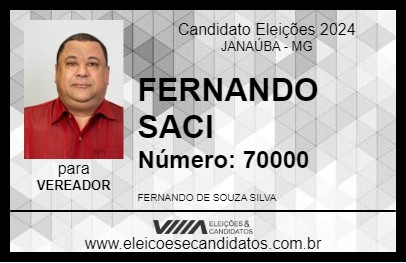 Candidato FERNANDO SACI 2024 - JANAÚBA - Eleições