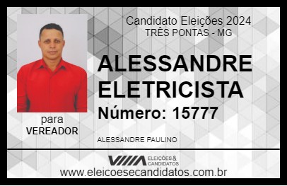 Candidato ALESSANDRE ELETRICISTA 2024 - TRÊS PONTAS - Eleições