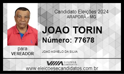 Candidato JOAO TORIN 2024 - ARAPORÃ - Eleições