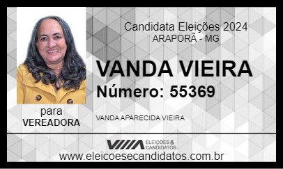 Candidato VANDA VIEIRA 2024 - ARAPORÃ - Eleições