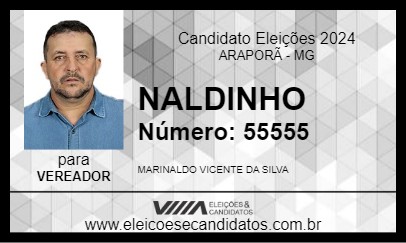 Candidato NALDINHO 2024 - ARAPORÃ - Eleições