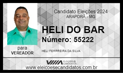 Candidato HELI DO BAR 2024 - ARAPORÃ - Eleições