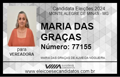 Candidato MARIA DAS GRAÇAS  2024 - MONTE ALEGRE DE MINAS - Eleições