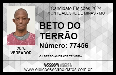 Candidato BETO DO TERRÃO  2024 - MONTE ALEGRE DE MINAS - Eleições