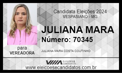 Candidato JULIANA MARA 2024 - VESPASIANO - Eleições