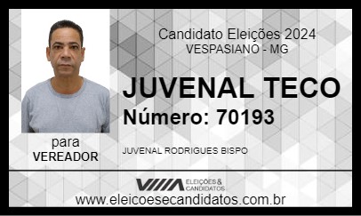 Candidato JUVENAL TECO 2024 - VESPASIANO - Eleições