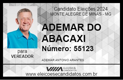 Candidato ADEMAR DO ABACAXI 2024 - MONTE ALEGRE DE MINAS - Eleições