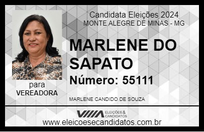 Candidato MARLENE DO SAPATO  2024 - MONTE ALEGRE DE MINAS - Eleições