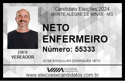 Candidato NETO ENFERMEIRO 2024 - MONTE ALEGRE DE MINAS - Eleições