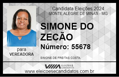 Candidato SIMONE DO ZECÃO  2024 - MONTE ALEGRE DE MINAS - Eleições