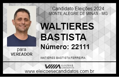 Candidato WALTIERIS BATISTA 2024 - MONTE ALEGRE DE MINAS - Eleições