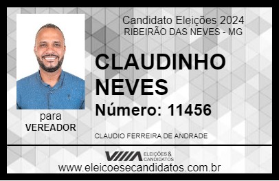 Candidato CLAUDINHO NEVES 2024 - RIBEIRÃO DAS NEVES - Eleições