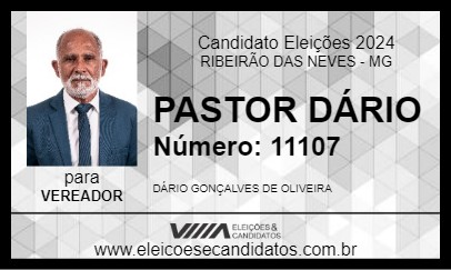 Candidato PASTOR DÁRIO 2024 - RIBEIRÃO DAS NEVES - Eleições