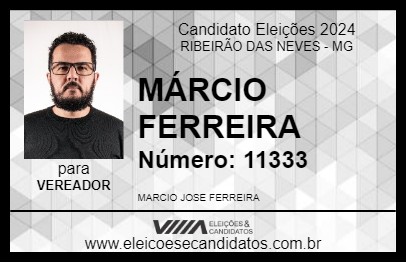 Candidato MÁRCIO FERREIRA 2024 - RIBEIRÃO DAS NEVES - Eleições