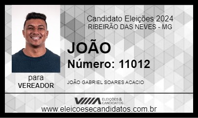 Candidato JOÃO 2024 - RIBEIRÃO DAS NEVES - Eleições