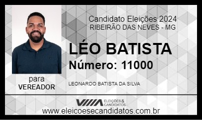 Candidato LÉO BATISTA 2024 - RIBEIRÃO DAS NEVES - Eleições