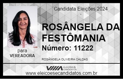 Candidato ROSÂNGELA DA FESTÔMANIA 2024 - RIBEIRÃO DAS NEVES - Eleições