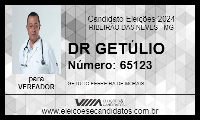 Candidato DR GETÚLIO 2024 - RIBEIRÃO DAS NEVES - Eleições