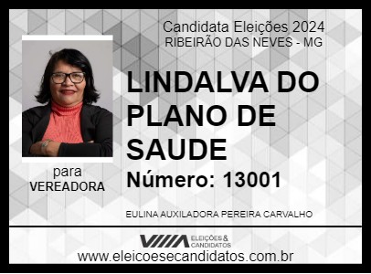 Candidato LINDALVA DO PLANO DE SAUDE 2024 - RIBEIRÃO DAS NEVES - Eleições