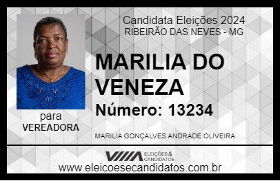 Candidato MARILIA DO VENEZA 2024 - RIBEIRÃO DAS NEVES - Eleições