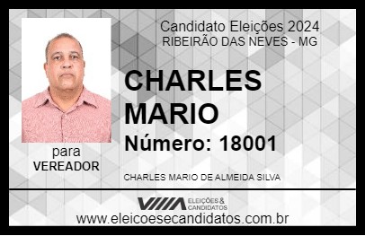 Candidato CHARLES MARIO 2024 - RIBEIRÃO DAS NEVES - Eleições