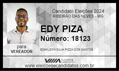 Candidato EDY PIZA 2024 - RIBEIRÃO DAS NEVES - Eleições