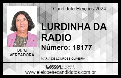 Candidato LURDINHA DA RADIO 2024 - RIBEIRÃO DAS NEVES - Eleições