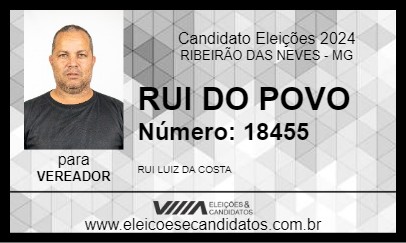 Candidato RUI DO POVO 2024 - RIBEIRÃO DAS NEVES - Eleições