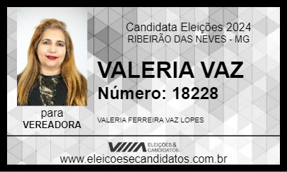 Candidato VALERIA VAZ 2024 - RIBEIRÃO DAS NEVES - Eleições