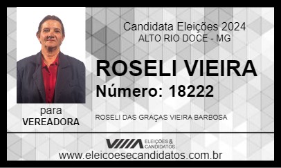 Candidato ROSELI VIEIRA 2024 - ALTO RIO DOCE - Eleições