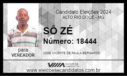 Candidato SÔ ZÉ 2024 - ALTO RIO DOCE - Eleições