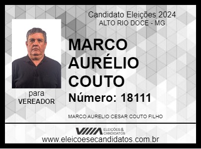 Candidato MARCO AURÉLIO COUTO 2024 - ALTO RIO DOCE - Eleições