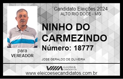 Candidato NINHO DO CARMEZINDO 2024 - ALTO RIO DOCE - Eleições