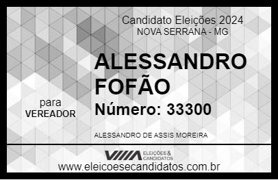 Candidato ALESSANDRO FOFÃO 2024 - NOVA SERRANA - Eleições