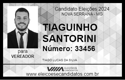 Candidato TIAGUINHO SANTORINI 2024 - NOVA SERRANA - Eleições