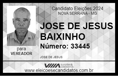 Candidato JOSE DE JESUS BAIXINHO 2024 - NOVA SERRANA - Eleições