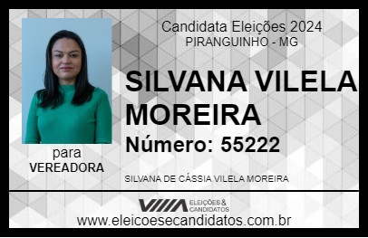 Candidato SILVANA VILELA MOREIRA 2024 - PIRANGUINHO - Eleições