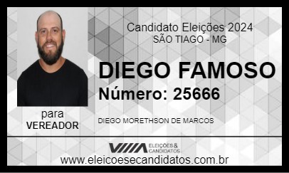 Candidato DIEGO FAMOSO 2024 - SÃO TIAGO - Eleições